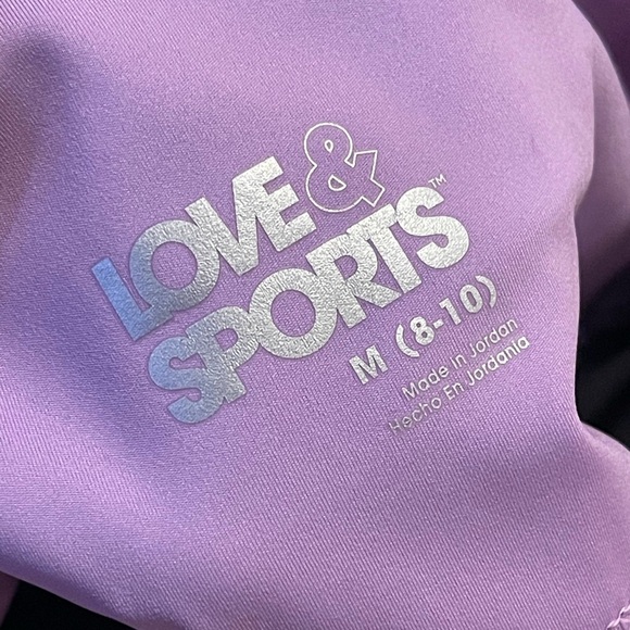 Love and sports lavender black yellow workout leggings - Picture 3 of 7